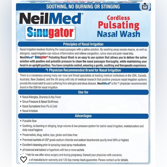 NeilMed Sinugator Cordless Pulsating Nasal Wash NIB! - Picture 7 of 10
